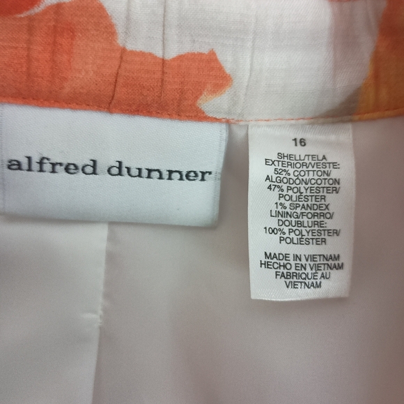 2/$30 Alfred Dunner Long Sleeve Orange Red Floral Lightweight Jacket(#1,542)(C) - Picture 2 of 8